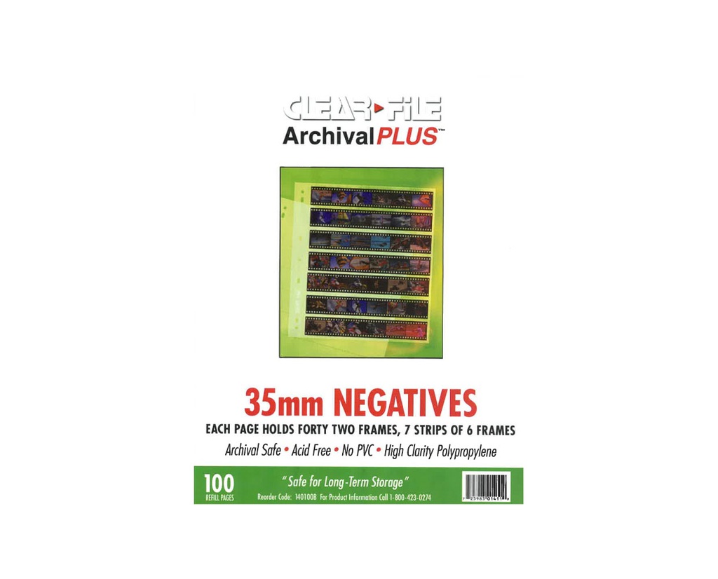 Clearfile per negativi 135 - 7 strisce a 6 negativi - polipropilene / 100 fogli