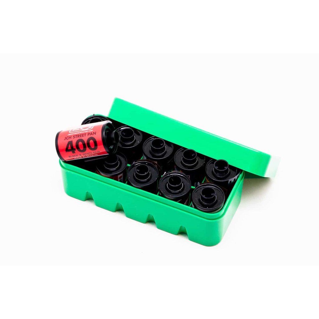 GIALLO + VERDE Pellicola 35mm BOX CONTENITORE personalizzabile: SCEGLI COLORE-ROSSO BLU 